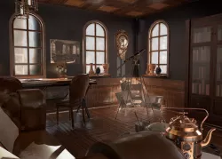 Steampunk interior Low-poly  3D model
