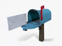 Stylized Mailbox Low-poly  3D model