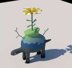 Stylized Plant Turtle Dinosaur Fully Rigged Lowpoly Low-poly  3D model