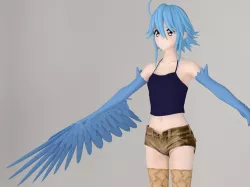 T pose nonrigged model of Papi anime girl 3D model