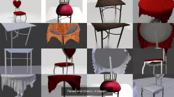 Tables and Chairs 3D Model Collection