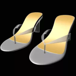 Thong Heel Sandals 01 3D model