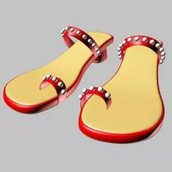 Thong Slide Sandals 01 3D model