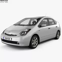 Toyota Prius with HQ interior and engine 2003 3D model