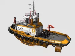  Tug boat 30 m Low-poly  3D model