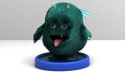 Turquoise monster Low-poly  3D model