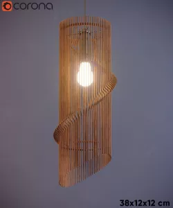 Twisted wooden lamp 3D model