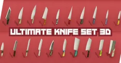 Ultimate Knife Set 3D Low-Poly Game Ready  Low-poly  3D model