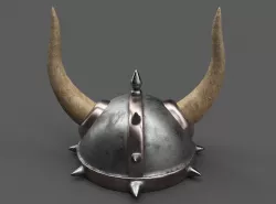 Viking - Barbarian Helmet Low-poly  3D model
