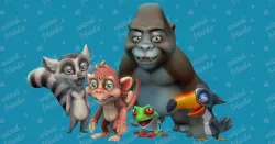 Wild Animal Friends 3D model