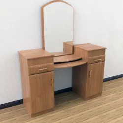 Wooden Makeup table with mirror 3D model