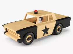 Wooden Toy Police Car 3D model