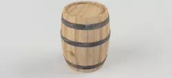 Wooden Wine Barrel 3D model