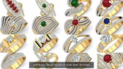 26 Bulk Women cocktail ring 3dm stl render detail 3D Model Collection