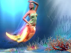 A Mermaid Low-poly  3D model