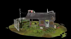 Abandoned Petrol Station Low-poly  3D model