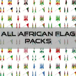 All African Flag Packs 3D model