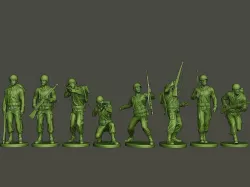 American soldier ww2 A2 Pack 3D Model Collection