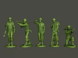 American soldier ww2 A4 Pack 3D Model Collection