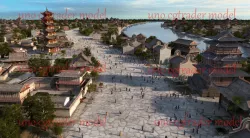 Ancient City Chi Street Model in China 3D model