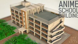 Anime School Building - 3D 3D model