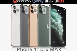 Apple iPhone 11 Pro Max All colors 3D model