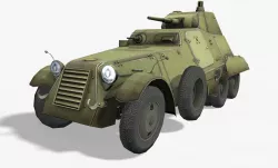 BA-11 Heavy Armored Car Low-poly  3D model