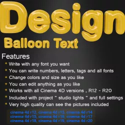 Balloon Text 3D model