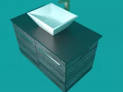 Bathroom Vantity With Stone Countertop 3D model