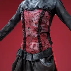 Bloody Horror Goth Dress Low-poly  3D model