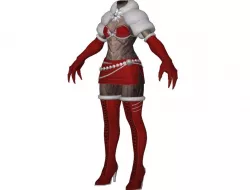 Body with Christmas Clothing woman B1 3D model