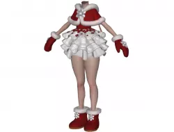 Body with Christmas Clothing woman B3 3D model