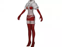 Body with Christmas Clothing woman B4 3D model