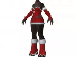 Body with Christmas Clothing woman C1 3D model