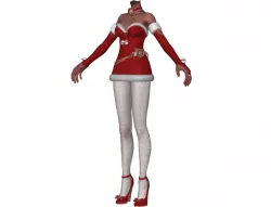 Body with Christmas Clothing woman C4 3D model