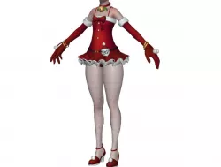 Body with Christmas Clothing woman C6 3D model