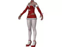 Body with Christmas Clothing woman C9 3D model
