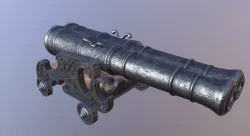 Cannon Unicorn 32 pound Low-poly  3D model