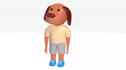 Cartoon Dog - Rigged 3D model