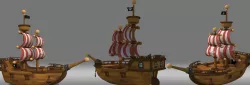 cartoon ship pirate ship  3D model