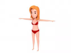 CartoonGirl026 Bikini Girl 3D model