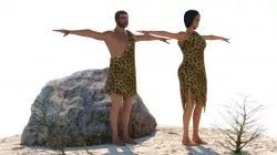 Caveman and Cave Woman Model 3D model