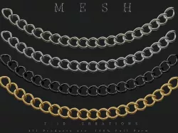 Chain Curved 20 Rings Low-poly  3D model