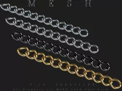 Chain Dozen Rings Low-poly  3D model
