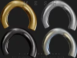 Chain Half Ring  Low-poly  3D model