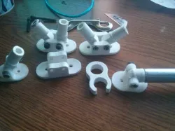Conduit Bimini fittings for duck boat blind