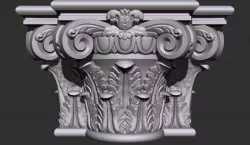 Corinthian capital with column  3D model