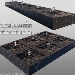   Cubic fountains 3D model