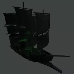 Cursed Stylized HandPainted Ship Low-poly  3D model