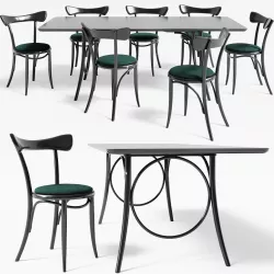 Dining chair and table 6  3D model